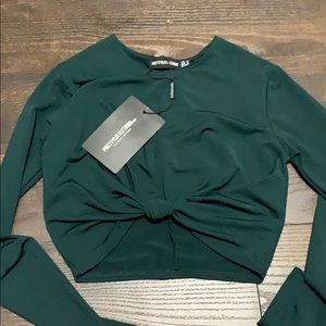 Forrest green crop long sleeve